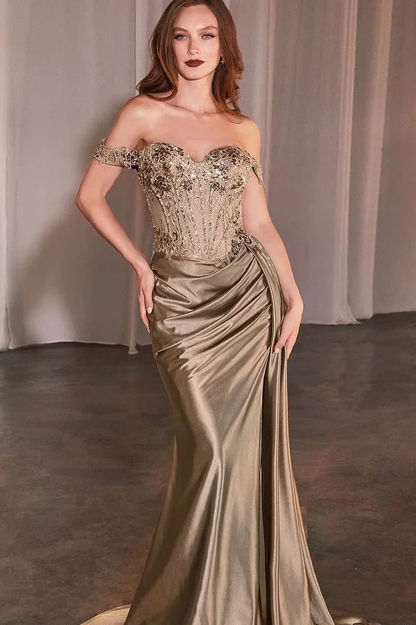 Red Sleeveless Strapless Off-Shoulders Sweetheart Mermaid Prom Dress ZC0008