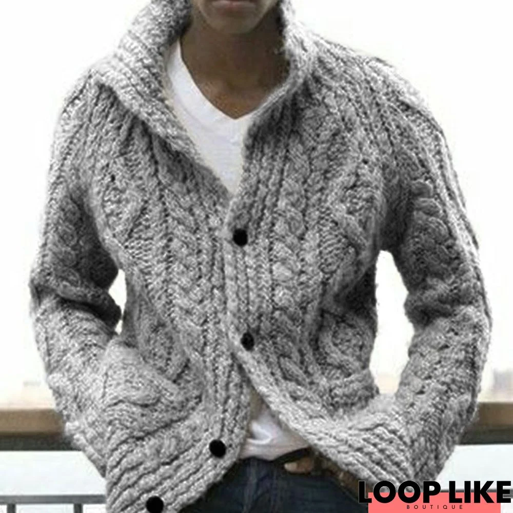 Men's Sweater Plain Knit Coat Cardigan