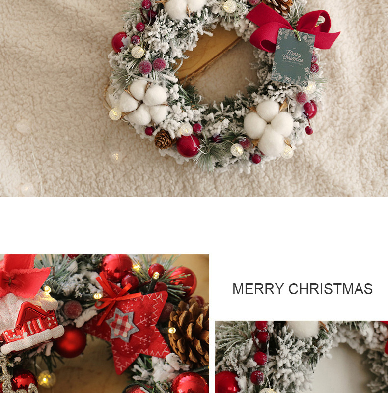 Tegooe Deluxe Faux Pine Christmas Wreath Collection - Door Wall Decor