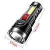 COB Flashlight IPX4 Waterproof Searchlight 4 Modes for Hiking Climbing Emergency