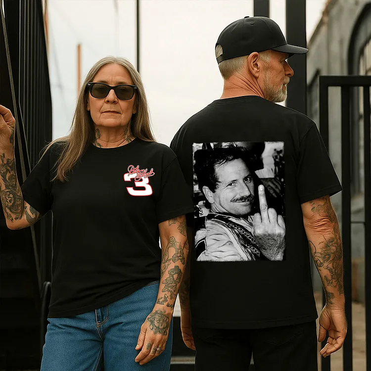 Dale Earnhardt Middle Finger Vintage Style Unisex v2 T-shirt, Racing Middle Finger tshirt, Car racing shirt