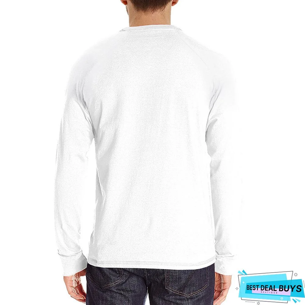 Men's Long-Sleeved Bottom Shirt with Round Collar
