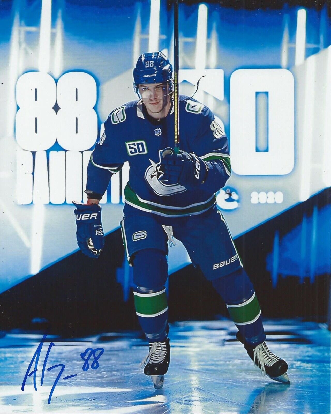 Adam Gaudette Signed 8x10 Photo Poster painting Vancouver Canucks Autographed COA D