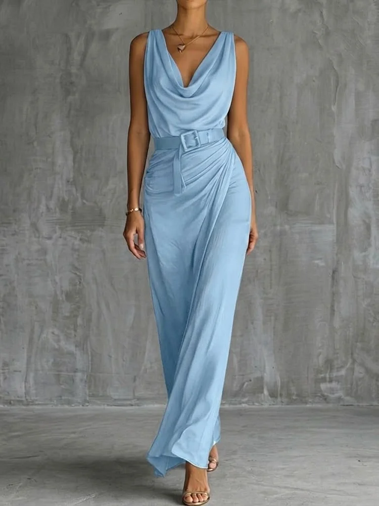 Chic And Sophisticated Cowl-neck Dress