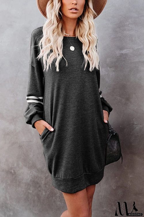 MidiSono - Stripe Comfy Casual Mini Shift Dress