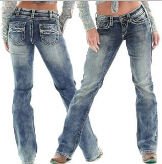 Sexy Women's Jeans Slim-fit Embroidery Slimming Trousers