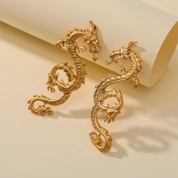 Carved Dragon Earrings