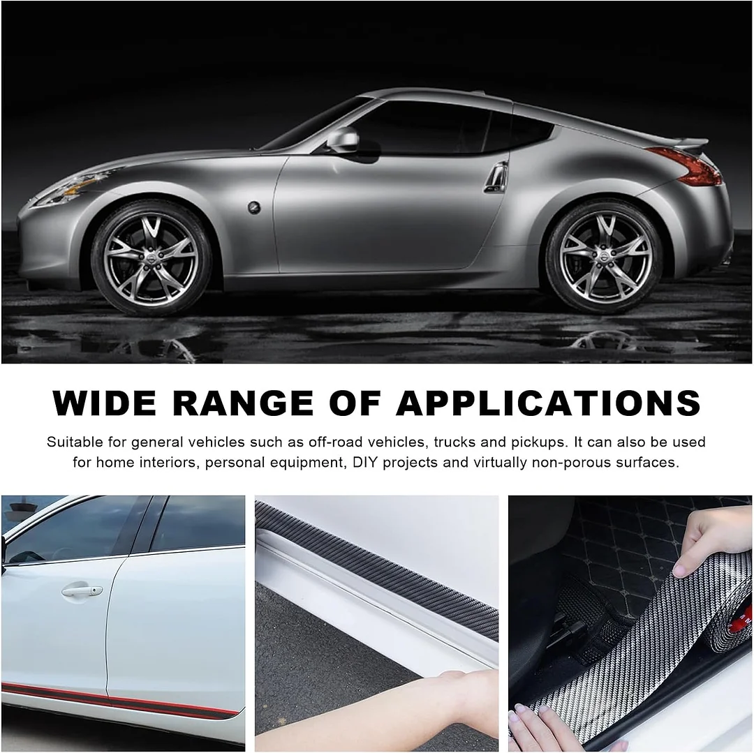 Car door anti-collision and anti-scratch cover sticker, waterproof carbon fiber door sill protection tape
