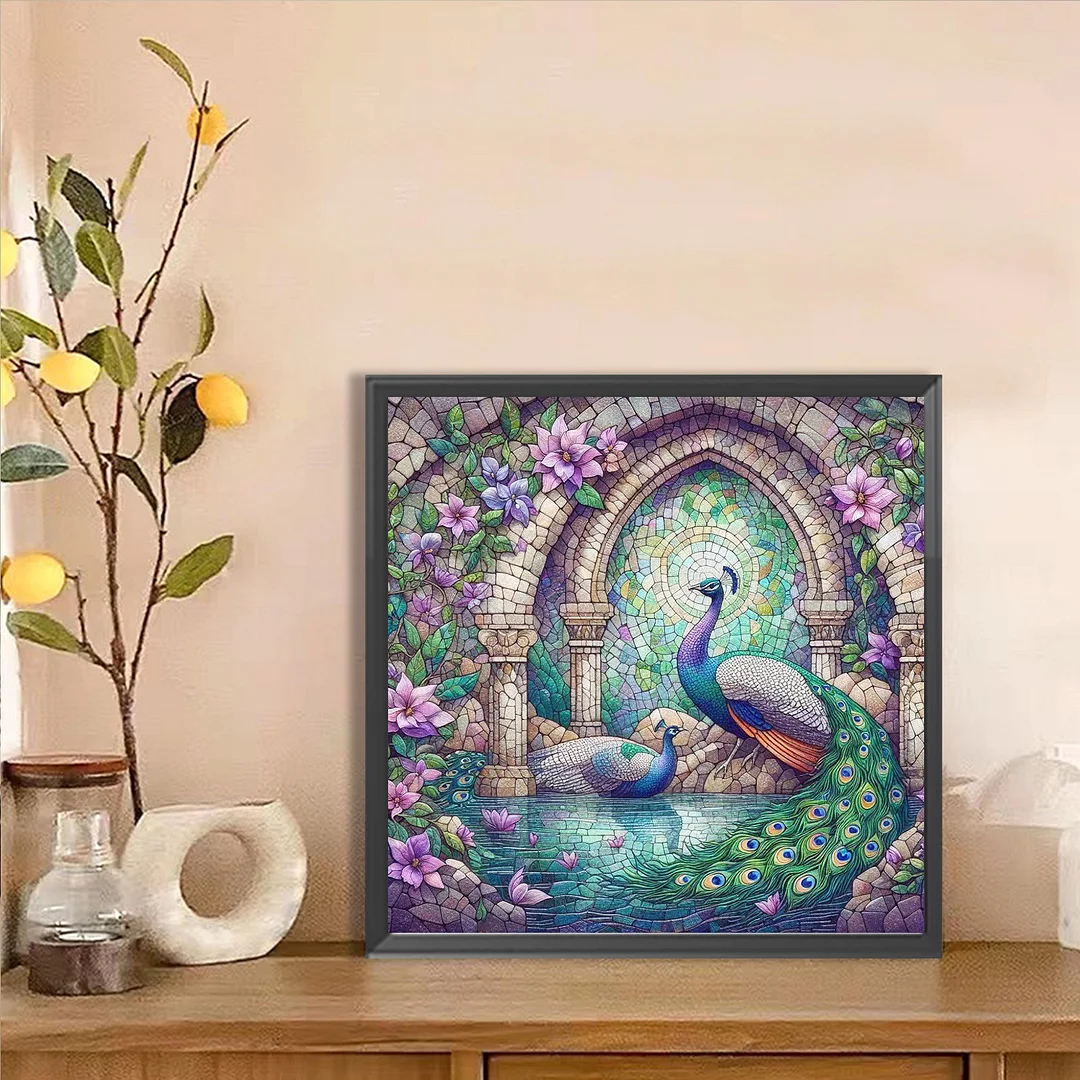 Diamond Painting - Full Round Drill - Peacock(Canvas|Canvas|30*30cm)