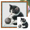 (Multi-Style) Cat On Book-11CT Stamped Cross Stitch 40*40cm/15.75*15.75in