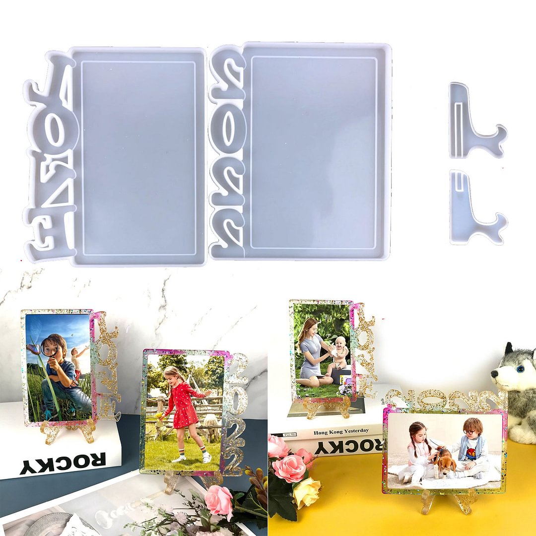 LOVE/2022 Photo Frame Resin Mold with Display Stand