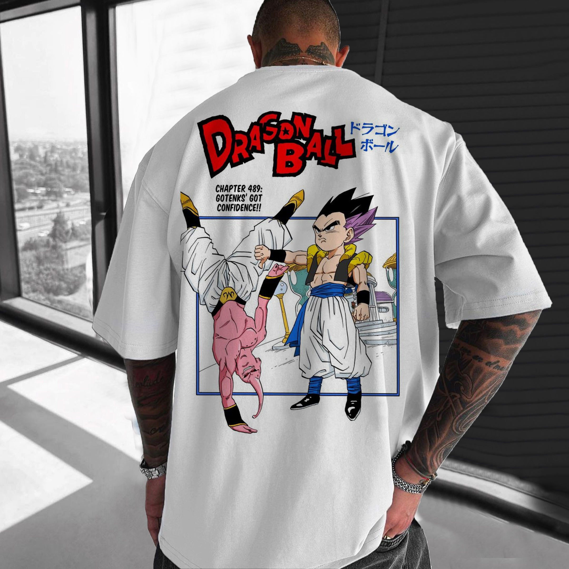 Unisex Oversized DB Vegeta And Majin Buu Printed T-shirt