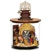 Roroom DIY Miniature and Furniture Dollhouse Kit,Mini 3D Wooden Doll House Craft Model with Dust Proof Cover and LED