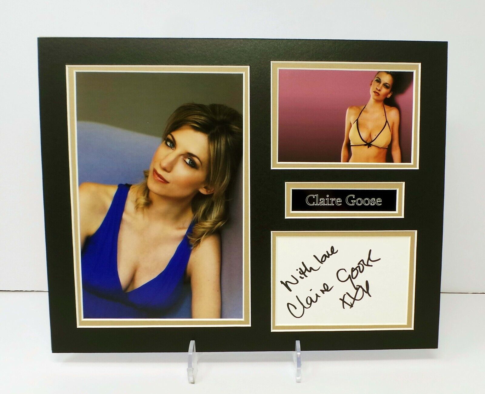 Claire GOOSE Signed Mounted Sexy Photo Poster painting Display AFTAL RD COA The Bill Actress