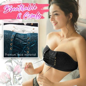 Lace Strapless Drawstring Bandeau