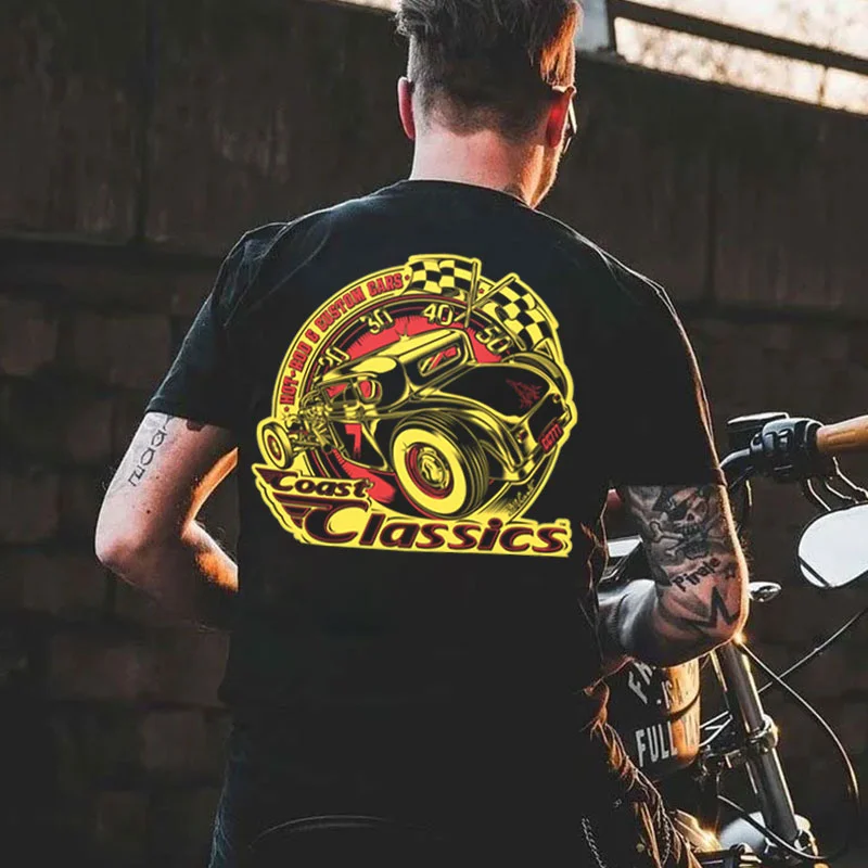 HOT ROD&CUSTOM CARS Classic Car Print Men's T-shirt
