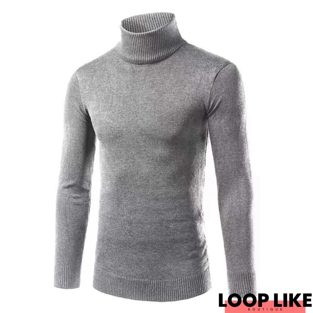 Men's Turtleneck Solid Color Sweater