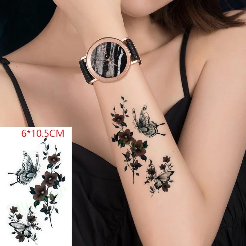 Waterproof Temporary Tattoo Stickers Beautiful Flower Rose fake Tatto Flash Tatoo Tatouage Hand Back Foot Arm for Girl Women Men