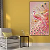 Diamond Painting -DIY Full Round Drill Pink Peacock(70*40 CM)