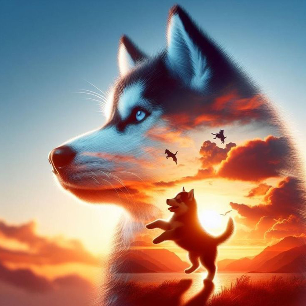 Dog 40*40cm(canvas) full round drill diamond painting