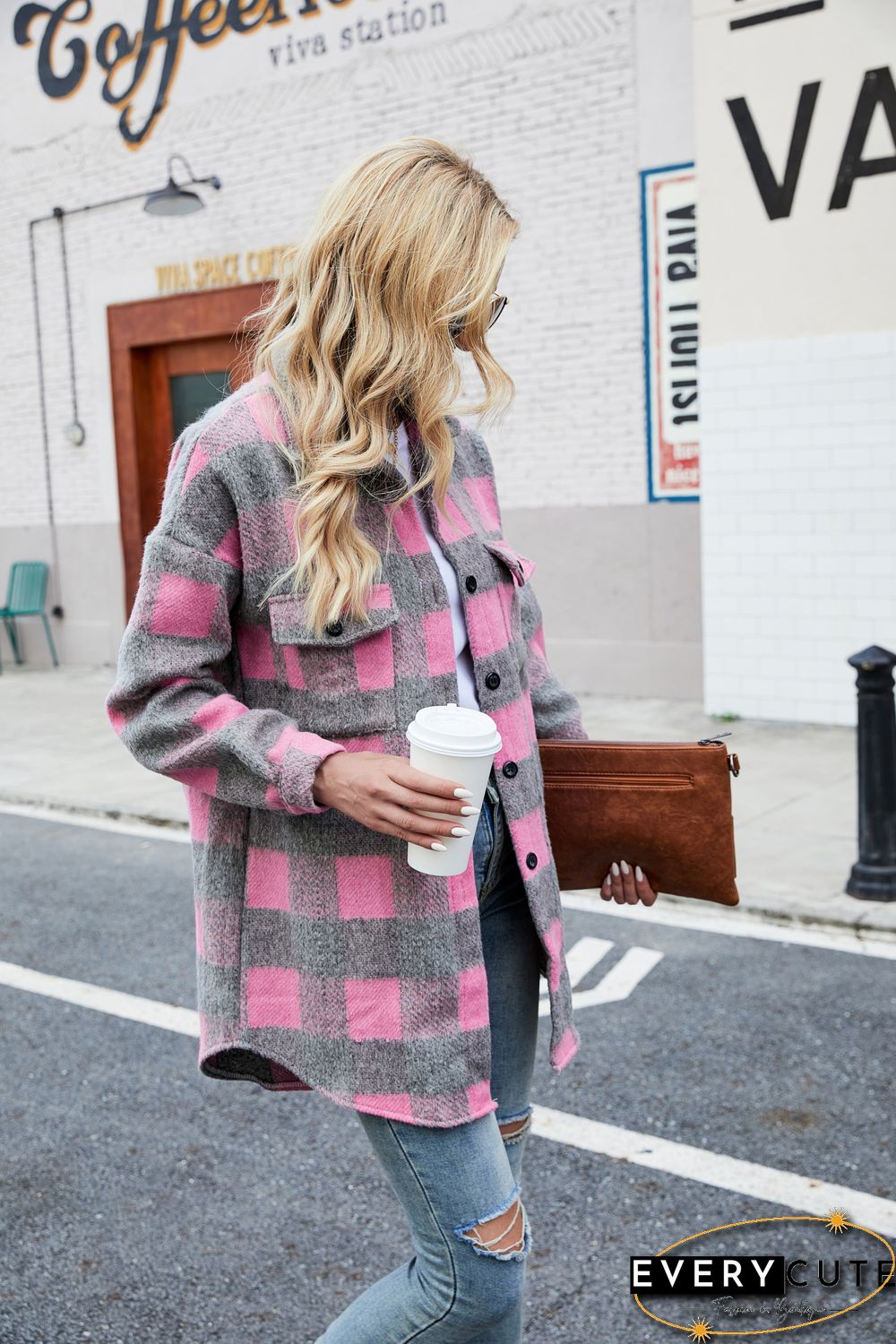 Collar Button Down Thick Shacket Jacket