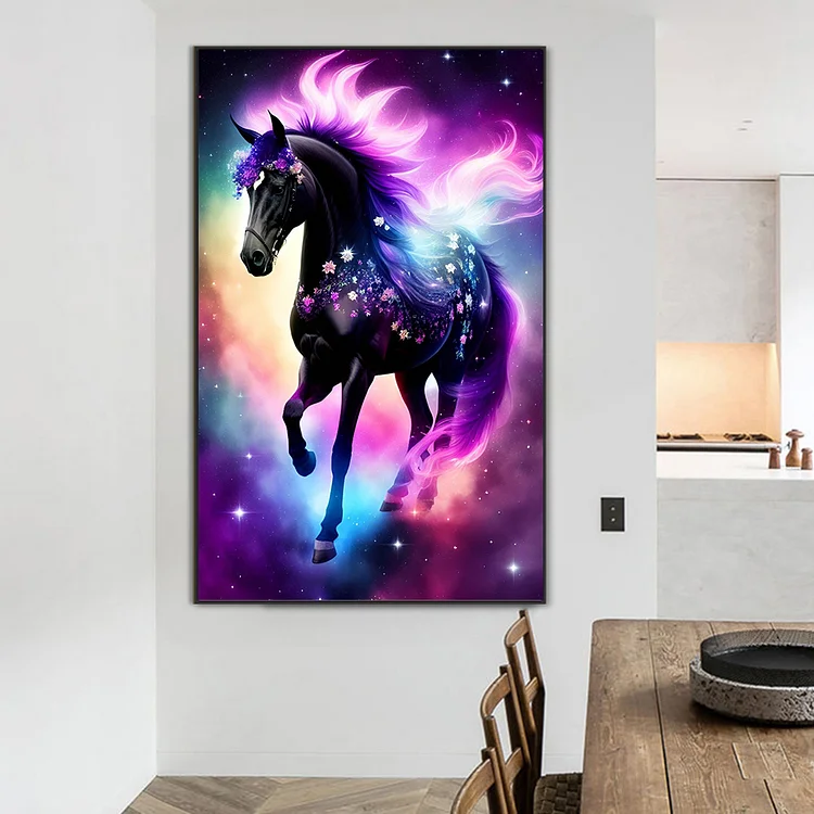 DIY 5D Diamond Painting Kit Colorful Horse Animal Shaped Diamonds,  Rhinestones, Datura, And Crystal Diamonds