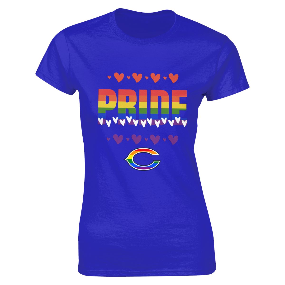 Chicago Bears Hearts Pride Women's Classic-Fit T-Shirt