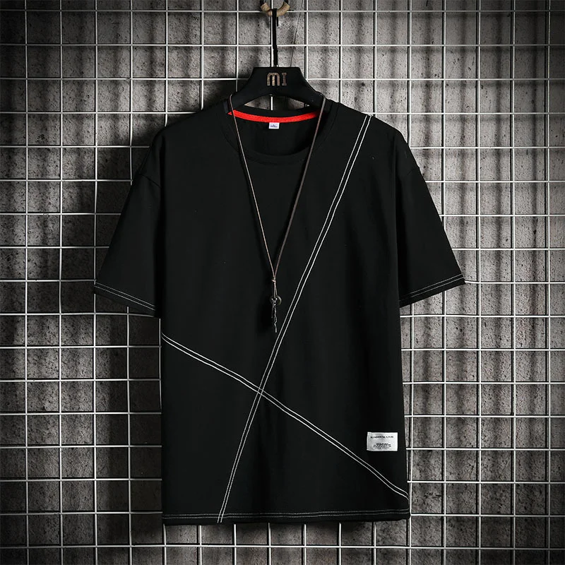 Japanese Style top line design men's bottoming shirt short-sleeved T-shirt Techwear Shop