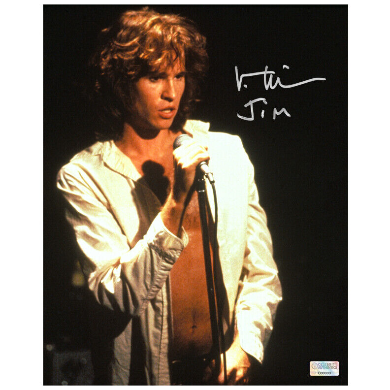 Val Kilmer Autographed The Doors Jim Morrison 8×10 Photo Poster painting with 'jim' Inscription