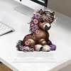 (US Only)2D Flat Print Flower Pony DIY Diamond Painting Desktop Decorations for Adults