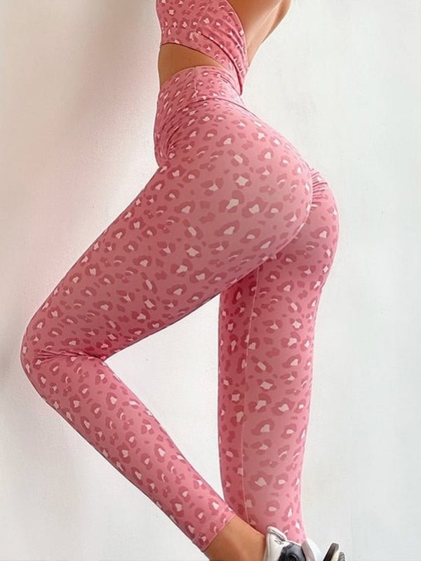 High Waist Belly-Contracting Leopard Print Fitness Pants