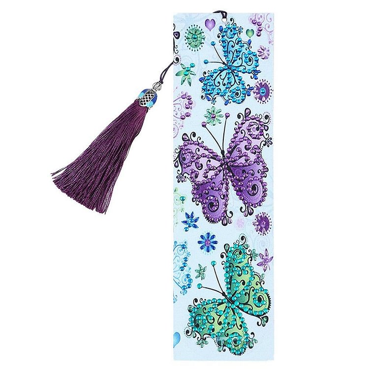 DIY Butterfly Special Shaped Diamond Painting Bookmark en cuir avec Tassel