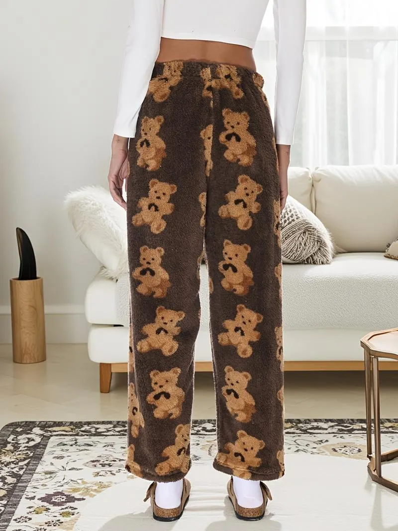 Winter New Vintage Plaid Elastic Straight Loose Thick Warm Casual Pants, Comfortable and Stylish for Cold Weather Wear
