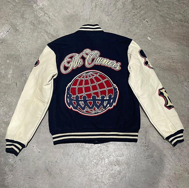 Around the Earth Casual Street Baseball Jacket