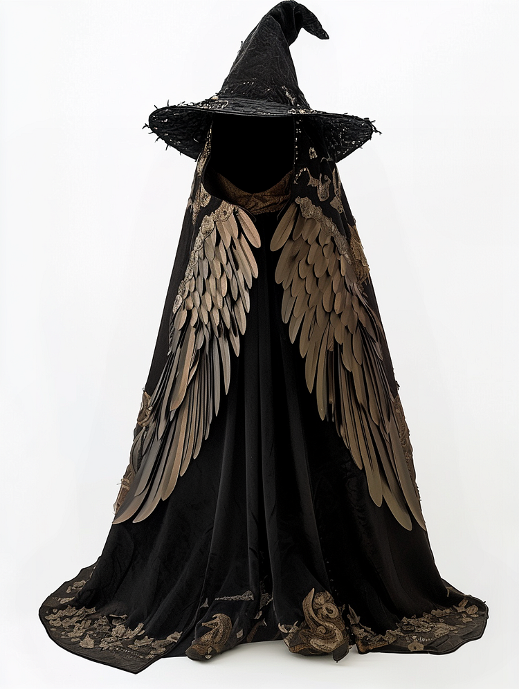 EAGLE WINGS LONG WIZARD CAPE 047a