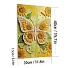 DIY Pearl Painting Sunflower Butterfly for Home Wall Decor with Frame(30x40cm)
