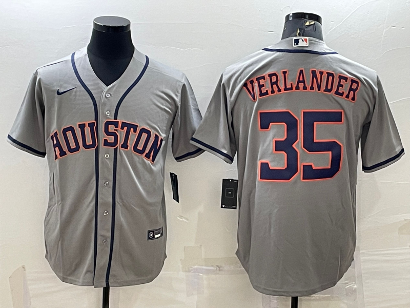 Men's Houston Astros Justin Verlander #35 Gray Replica Player Jersey mysite