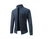 Men's Thickened Casual Fleece Loose Stand Collar Knit Cardigan Sweater Jacket Coat
