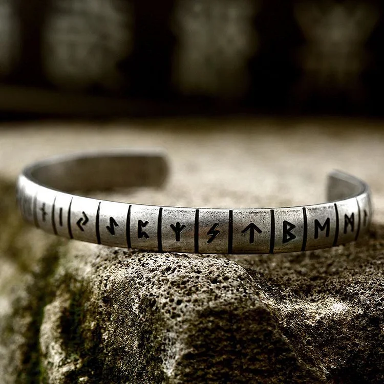 Coutureaura Runes Viking Bangle Bracelet