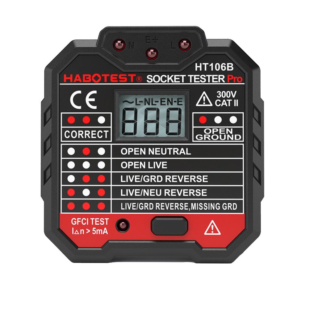 

HABOTEST Socket Tester Digital Display Plug In Electric Fault Checker, 501 Original
