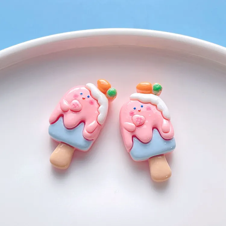 Mini Bunny Popsicle Resin Charms