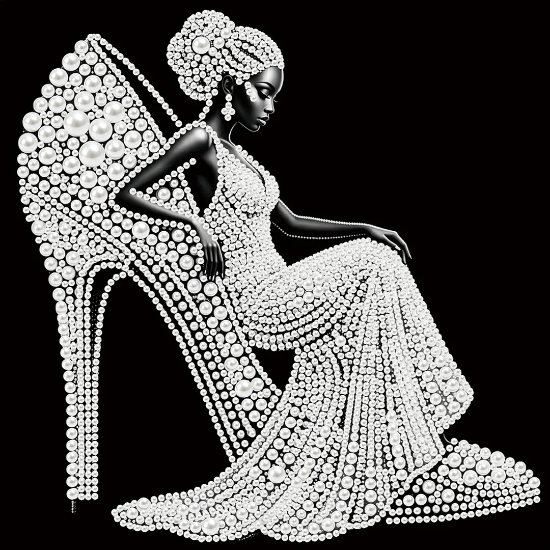 Girl In High Heels - DIY Pearl Diamond Art Kit With Frame 25*25cm