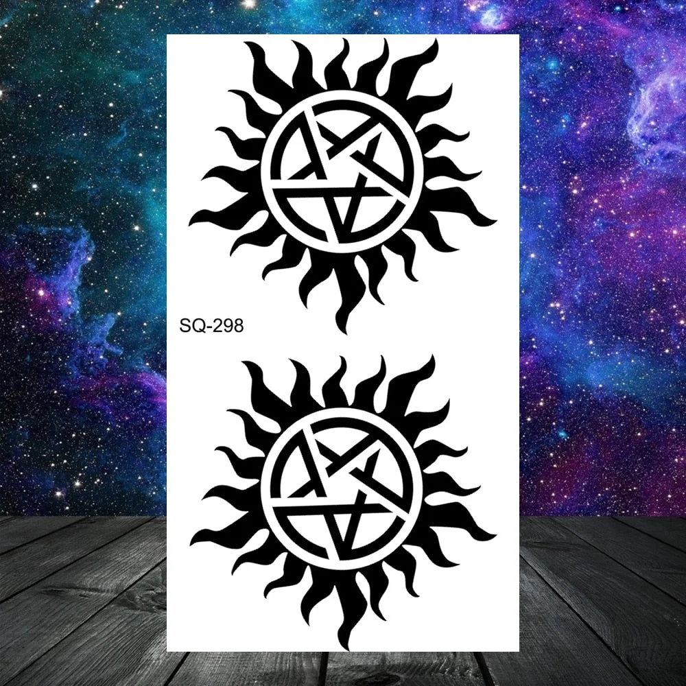 Black Whale Universe Planet Temporary Tattoos For Women Adult Men Constellation Outer Space Moon Fake Tattoo Small Tatoo Paper