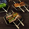 100 Pack | 10" Eco Friendly Paddle Party Picks, Bamboo Skewers, Decorative Top Cocktail Sticks