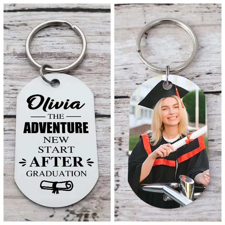 Personalized Name & Photo Exquisite Graduation Keychain Gift For Her/Him-Happy Graduation