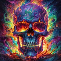 Skull Engulfed in Bright - Diamond Painting