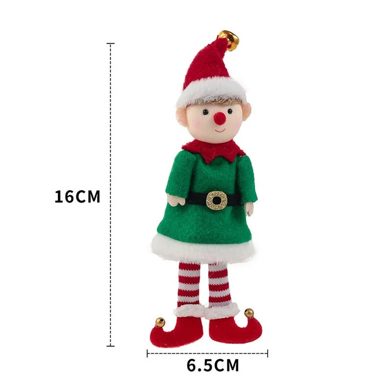 New Year 2022 Christmas Elf Doll Ornaments Xmas Tree Hanging Pendant Navidad 2021 Santa Kids Gift Christmas Home Decoration