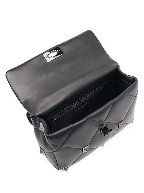 Medium Roman Stud Leather Shoulder Bag Valentino Garavani