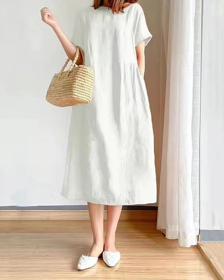 Short Sleeve Cotton Dress