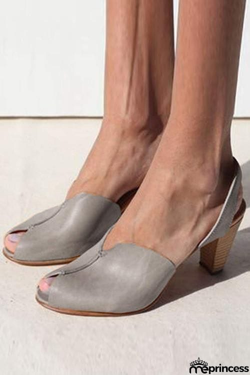 Plain Peep Toe Casual Date Sandals